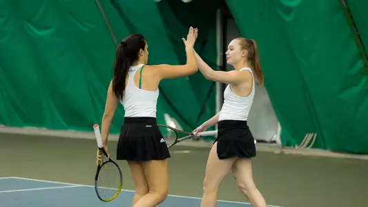 Bylina and Cardona Doubles Celebration