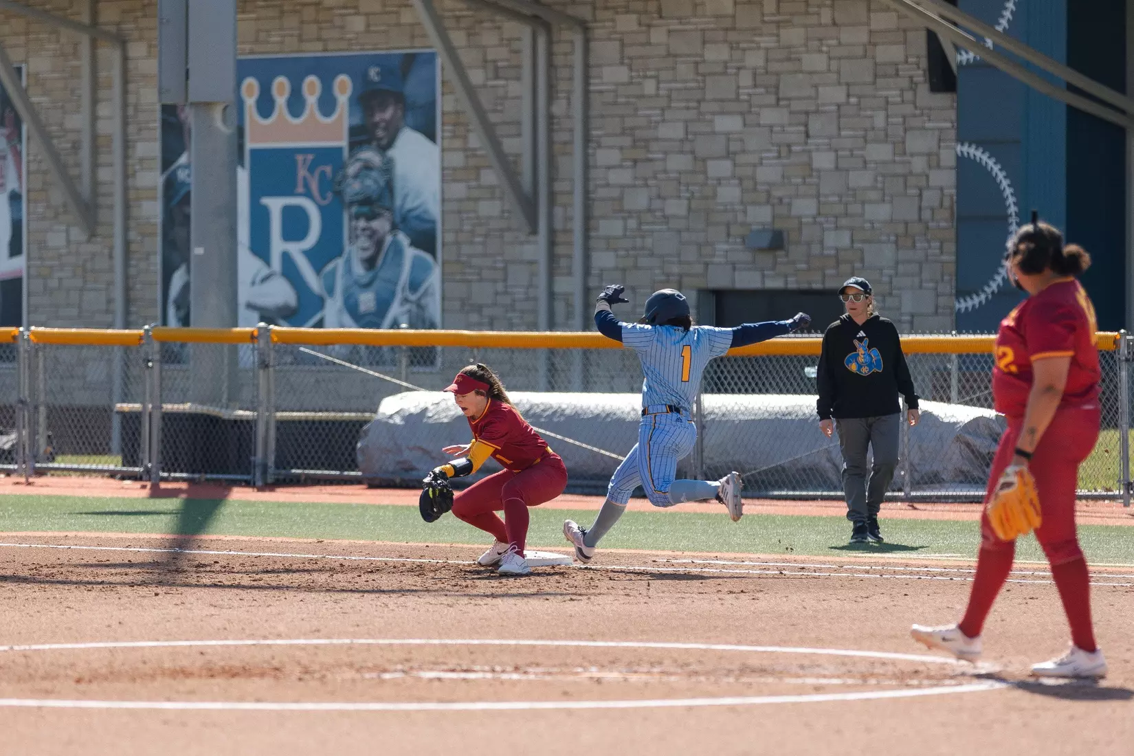 Kansas City Softball used a complete game from Katie Noble to run past Iowa State, 7-3, on March 20, 2024.