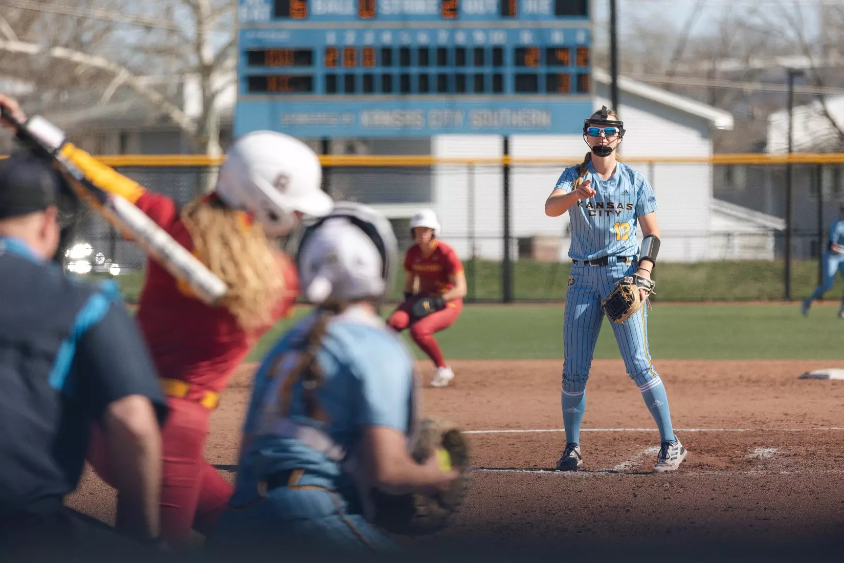 Kansas City Softball used a complete game from Katie Noble to run past Iowa State, 7-3, on March 20, 2024.