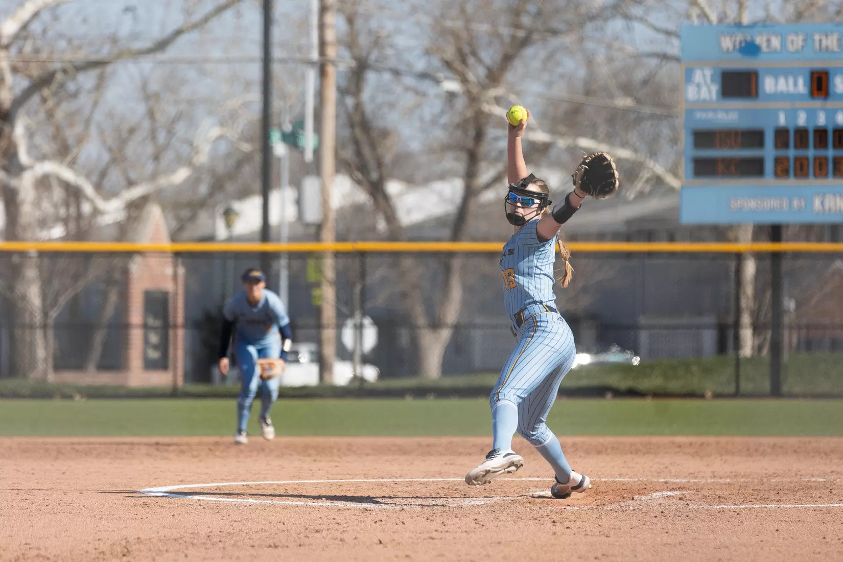 Kansas City Softball used a complete game from Katie Noble to run past Iowa State, 7-3, on March 20, 2024.