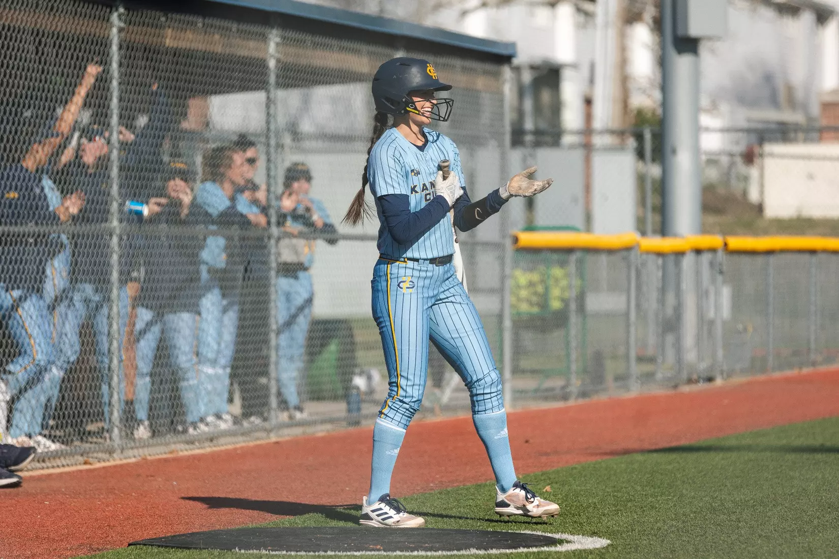Kansas City Softball used a complete game from Katie Noble to run past Iowa State, 7-3, on March 20, 2024.