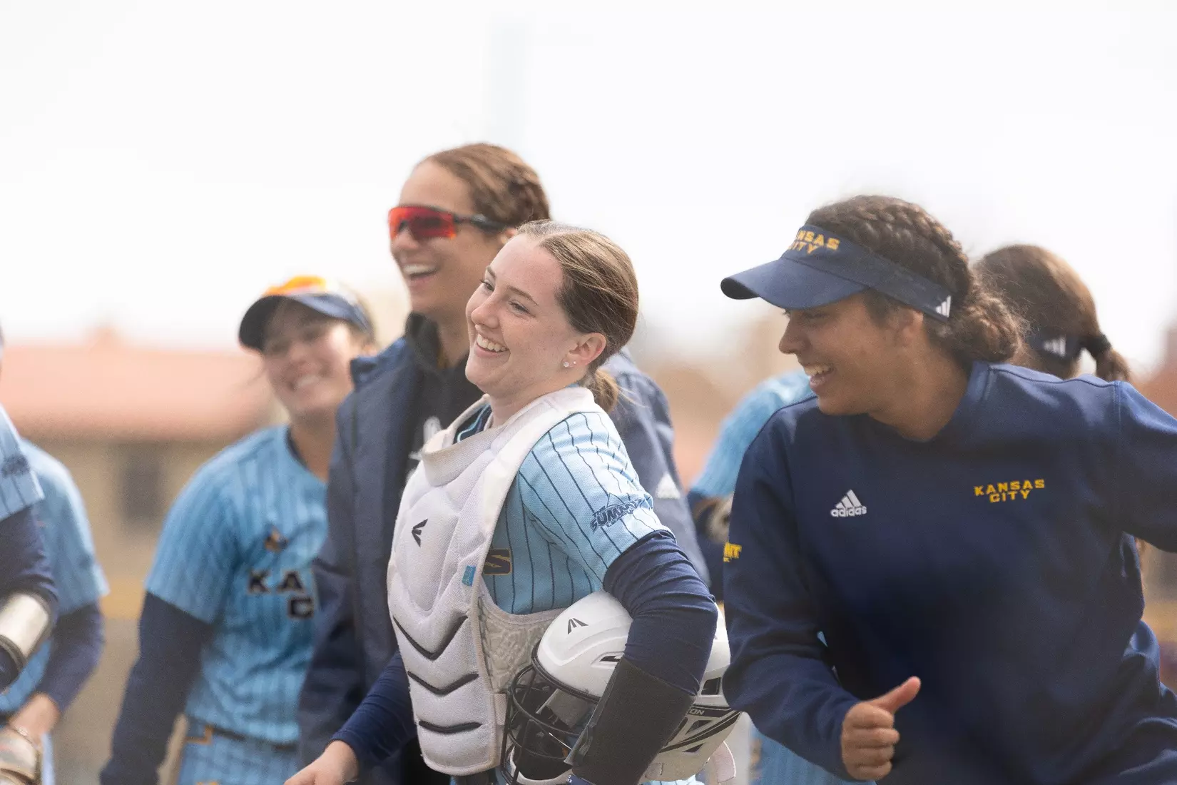 Kansas City Softball opened conference play by splitting a doubleheader with St. Thomas on March 23, 2024. The Roos won the first game, 3-2, and lost the second game, 8-1.