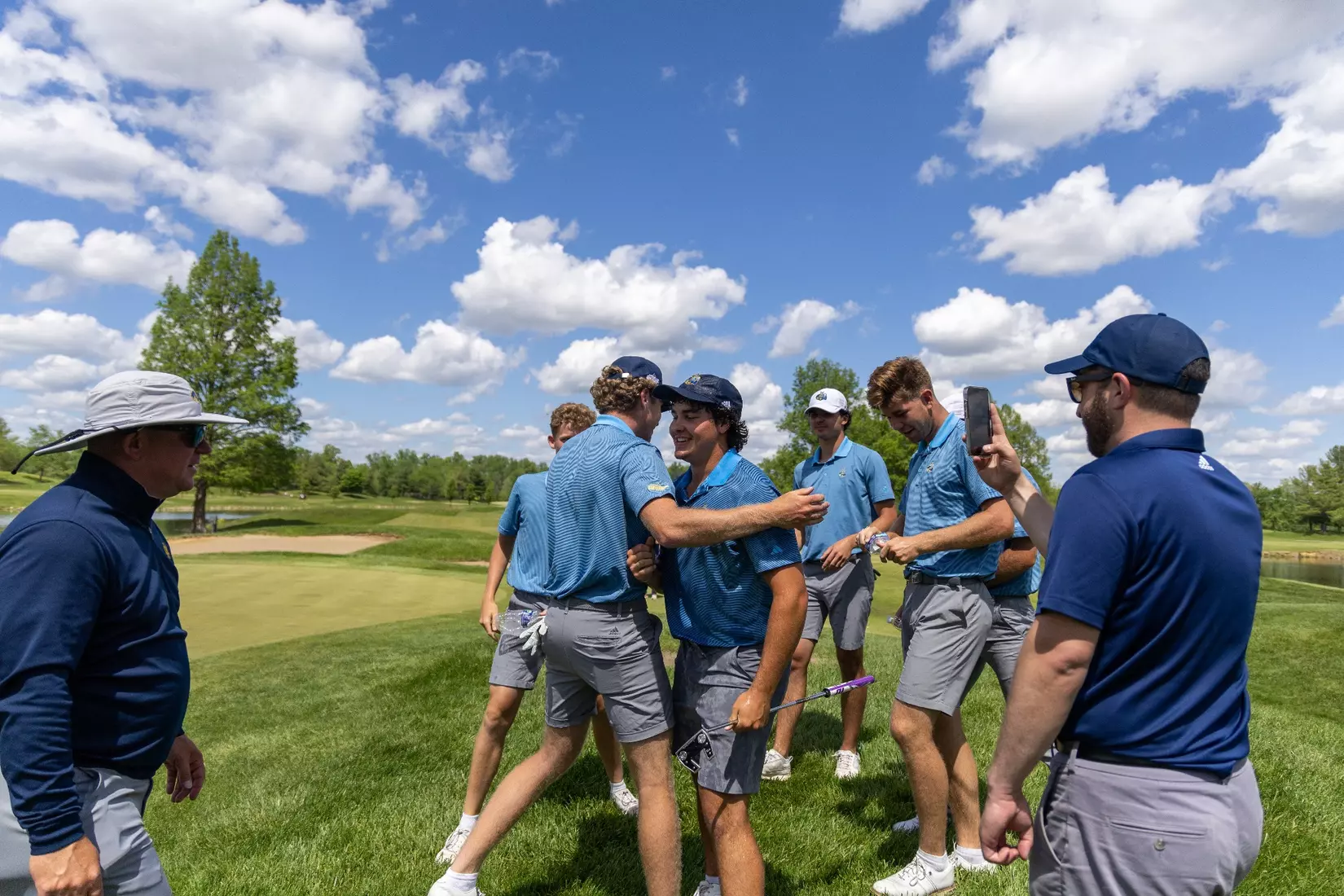 Kansas City Men's Golf repeated as Summit League Champions on April 30, 2024, behind a Championship MVP performance from Mesa Falleur and All-Championship showings from Lucas Dutartre and Max Cooper.