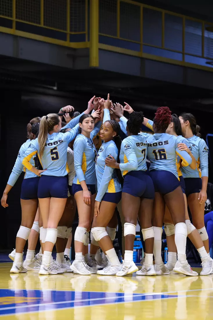 Kansas City Volleyball fell to Lindenwood in three sets, 25-14, 26-24, 25-21, in its first game of the Kangaroo Klassic. Kaia Dunford led the team in kills with seven.