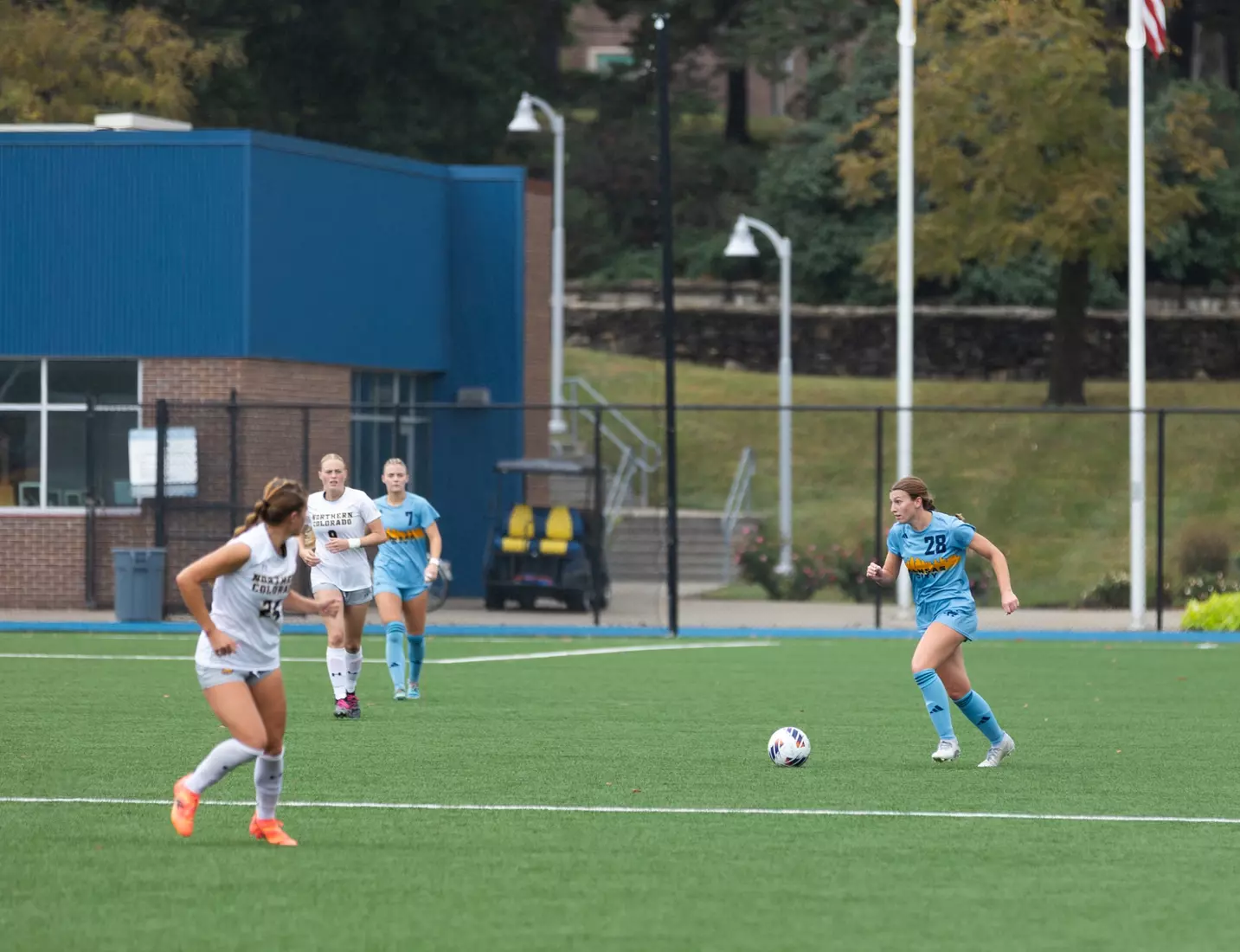 Kansas City Women's Soccer secured their sixth win of the season with a 4-1 victory over Northern Colorado. Goals came from Stedman, two from Benassi, and Page, sealing another strong performance for the Roos.
