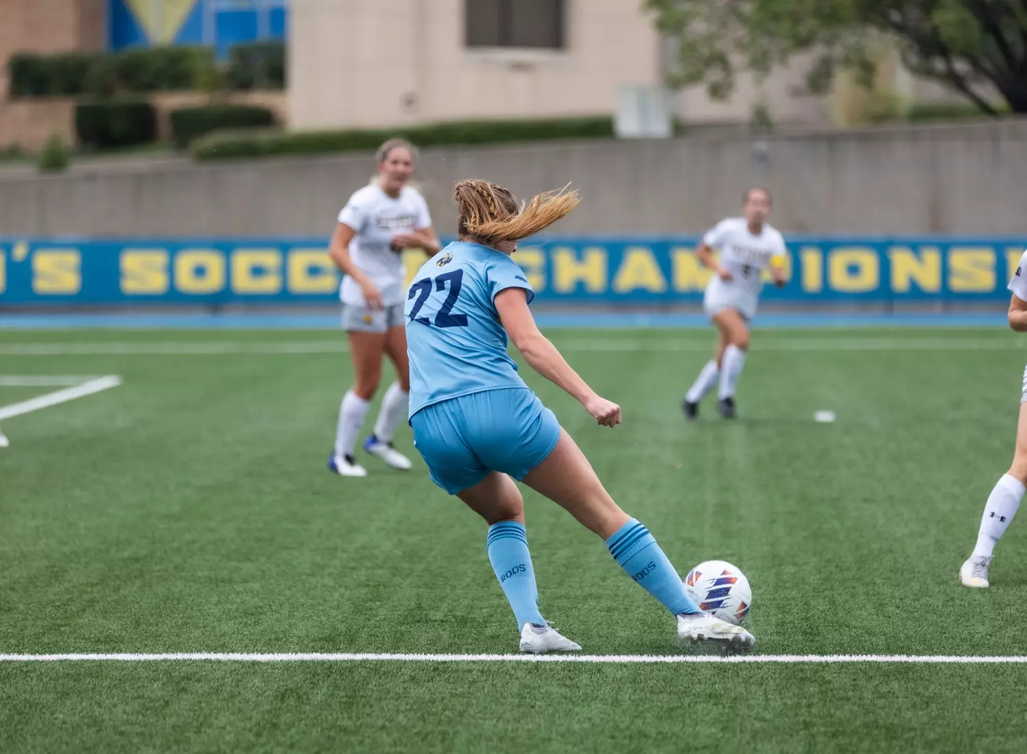Kansas City Women's Soccer secured their sixth win of the season with a 4-1 victory over Northern Colorado. Goals came from Stedman, two from Benassi, and Page, sealing another strong performance for the Roos.