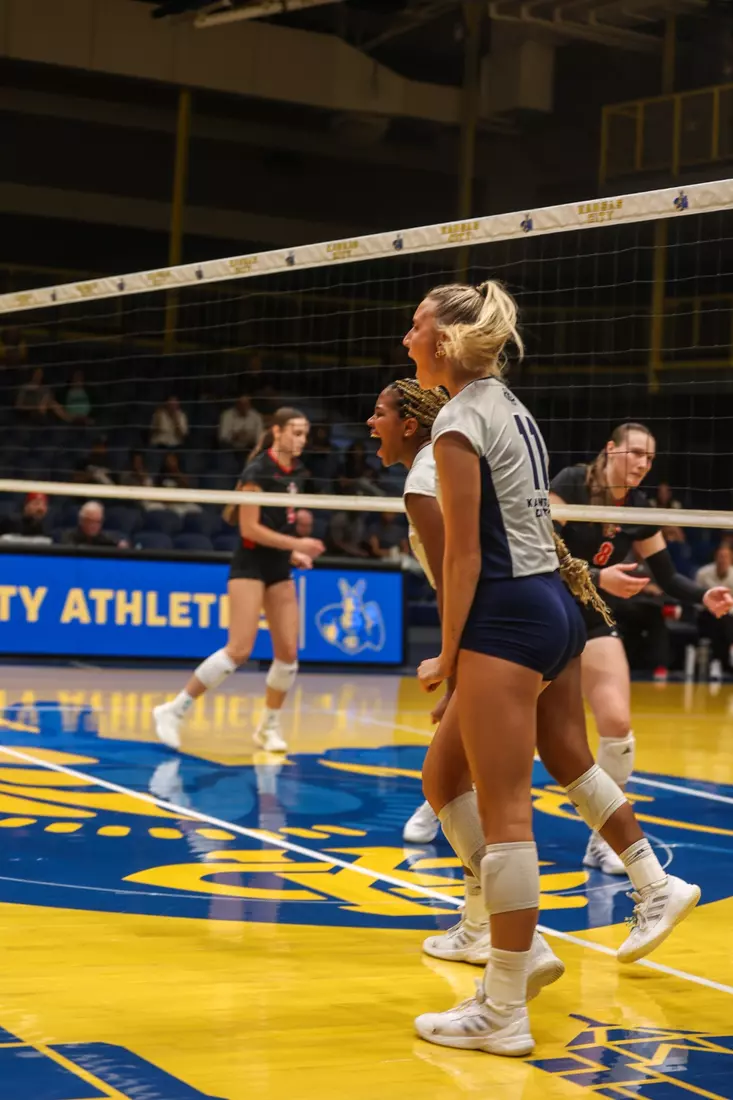 Kansas City Volleyball was unable to hold momentum after a thrilling first set, falling to South Dakota in four on Oct. 15, 2025.