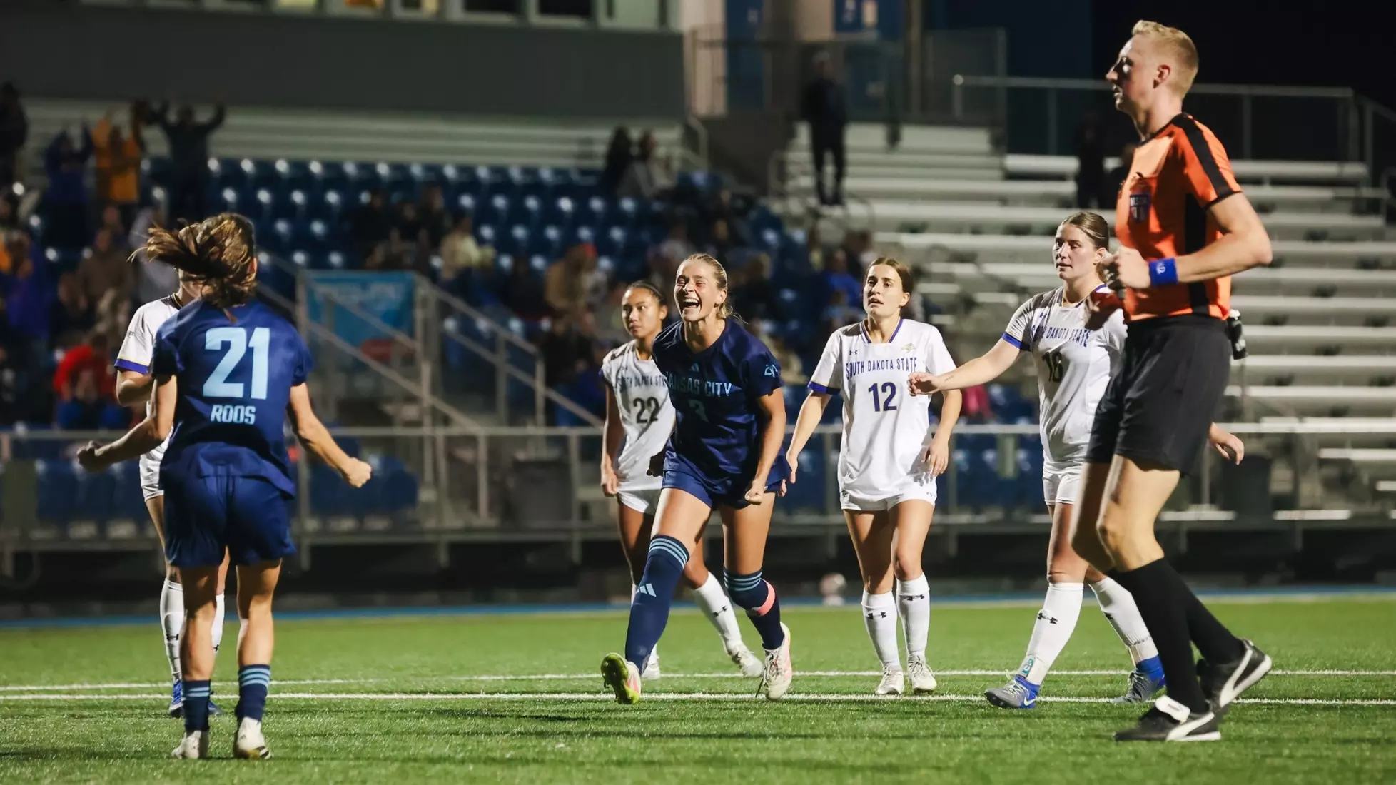 Olivia Platt netted a goal off an assist from Riley Porter as the Roos tied the Jackrabbits on October 23, 2025.