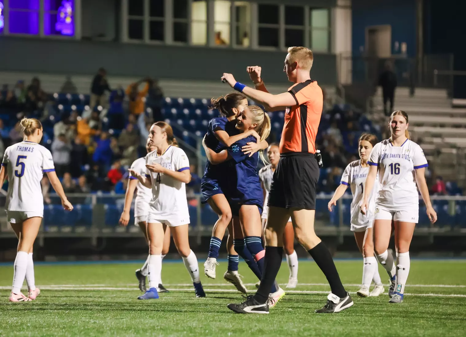 Olivia Platt netted a goal off an assist from Riley Porter as the Roos tied the Jackrabbits on October 23, 2025.