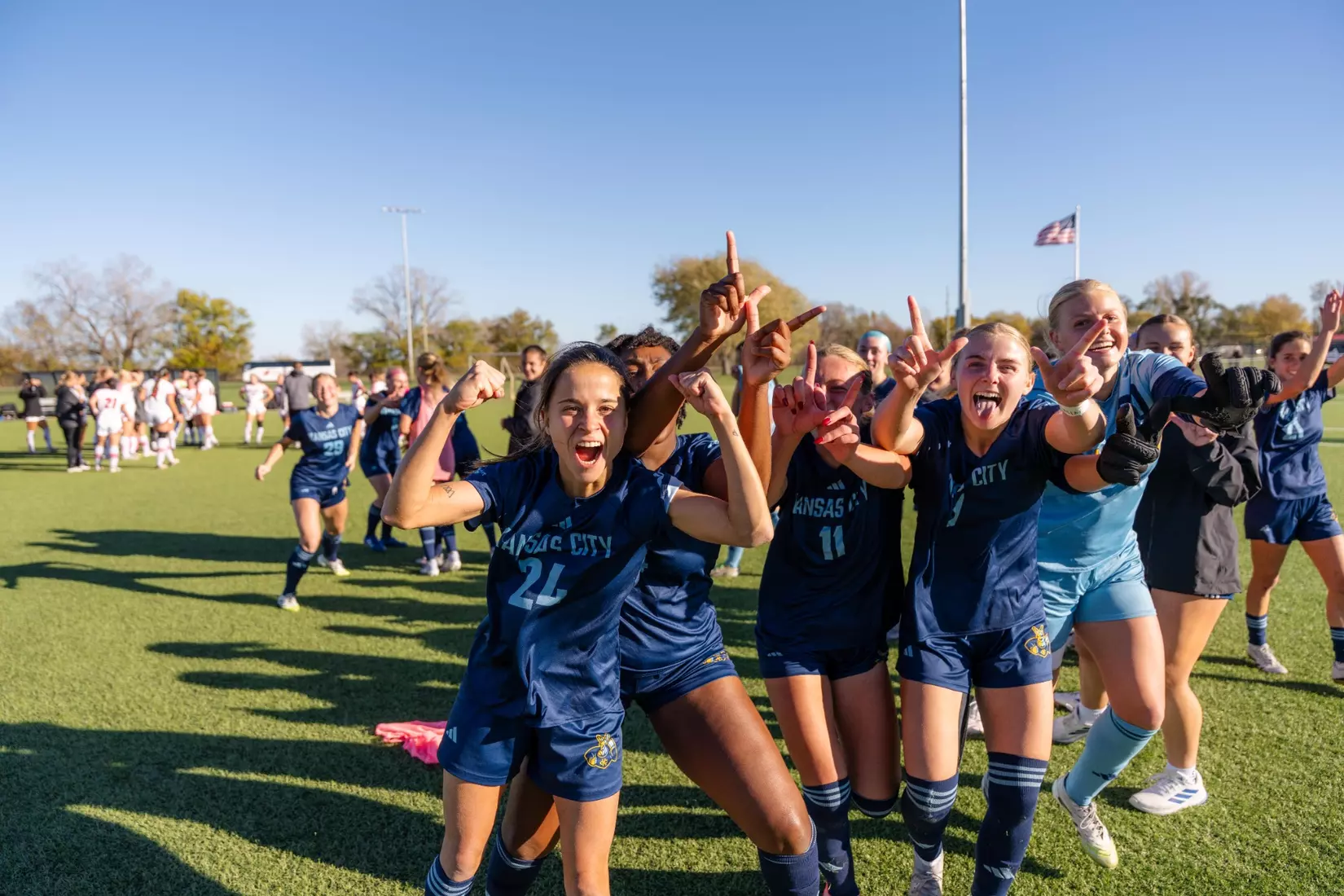 Kansas City Women's Soccer took down fourth-seeded South Dakota, 1-0 on Nov. 2, 2025. The Roos used a 16th minute goal from Olivia Platt and a clean sheet from Anika Patton to move on to the Summit League Semifinals for the first time in program history.