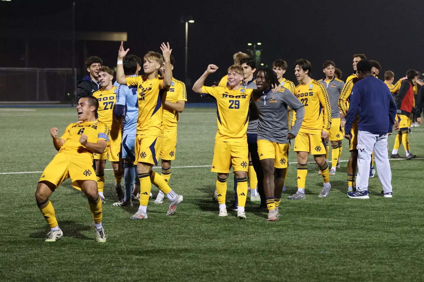 The Roos hosted their first NCAA Championship game in program history, marking a major milestone during only its second trip to the NCAA Tournament. The Roos secured a 1–0 win over Lindenwood behind steady possession and disciplined defensive play. This further advances them into postseason action and highlights the program’s continued growth on the national stage. They will next play at Stanford on Nov. 23 at 7 p.m. CST.