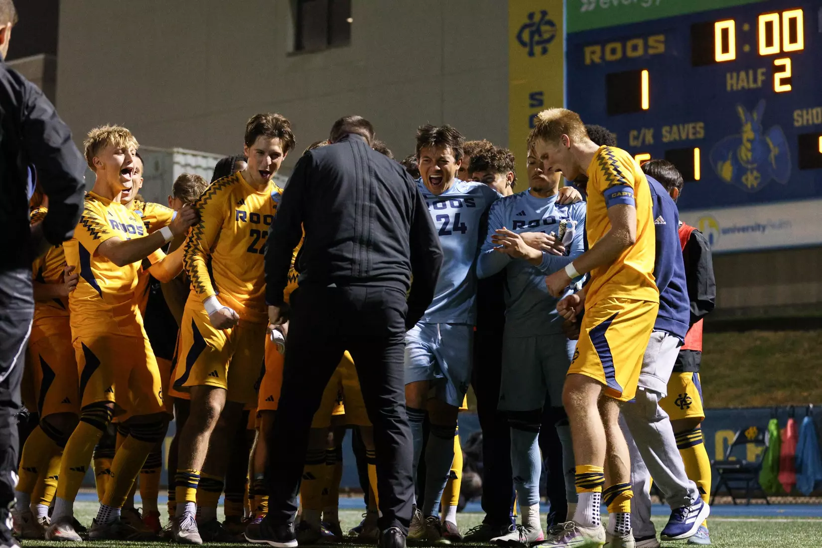 The Roos hosted their first NCAA Championship game in program history, marking a major milestone during only its second trip to the NCAA Tournament. The Roos secured a 1–0 win over Lindenwood behind steady possession and disciplined defensive play. This further advances them into postseason action and highlights the program’s continued growth on the national stage. They will next play at Stanford on Nov. 23 at 7 p.m. CST.