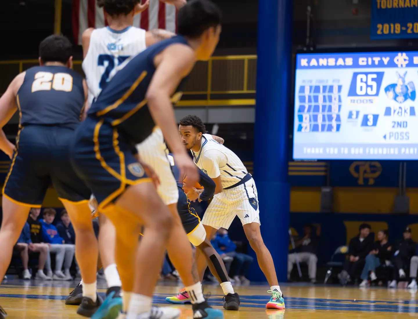 Kansas City Men's Basketball took down Spurgeon 102-75 on December 13, 2025, behind 20-point performances from Kasheem Grady and Jerome Palm.