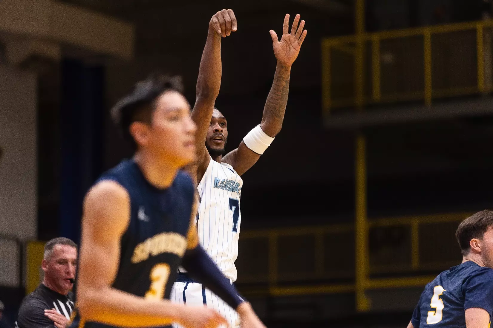 Kansas City Men's Basketball took down Spurgeon 102-75 on December 13, 2025, behind 20-point performances from Kasheem Grady and Jerome Palm.