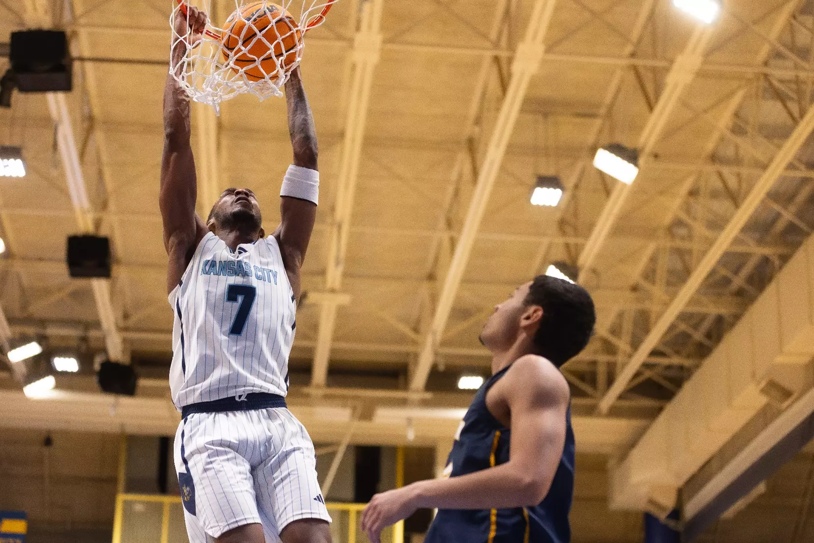 Kansas City Men's Basketball took down Spurgeon 102-75 on December 13, 2025, behind 20-point performances from Kasheem Grady and Jerome Palm.