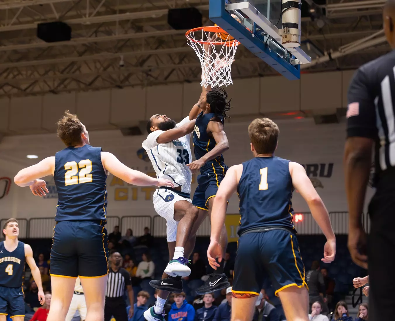 Kansas City Men's Basketball took down Spurgeon 102-75 on December 13, 2025, behind 20-point performances from Kasheem Grady and Jerome Palm.