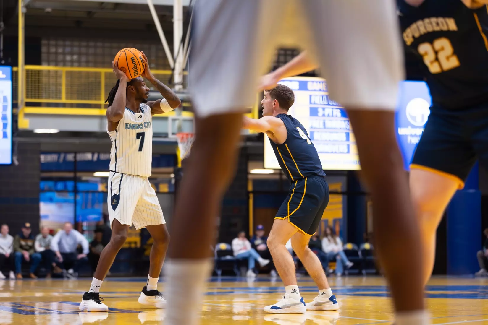 Kansas City Men's Basketball took down Spurgeon 102-75 on December 13, 2025, behind 20-point performances from Kasheem Grady and Jerome Palm.