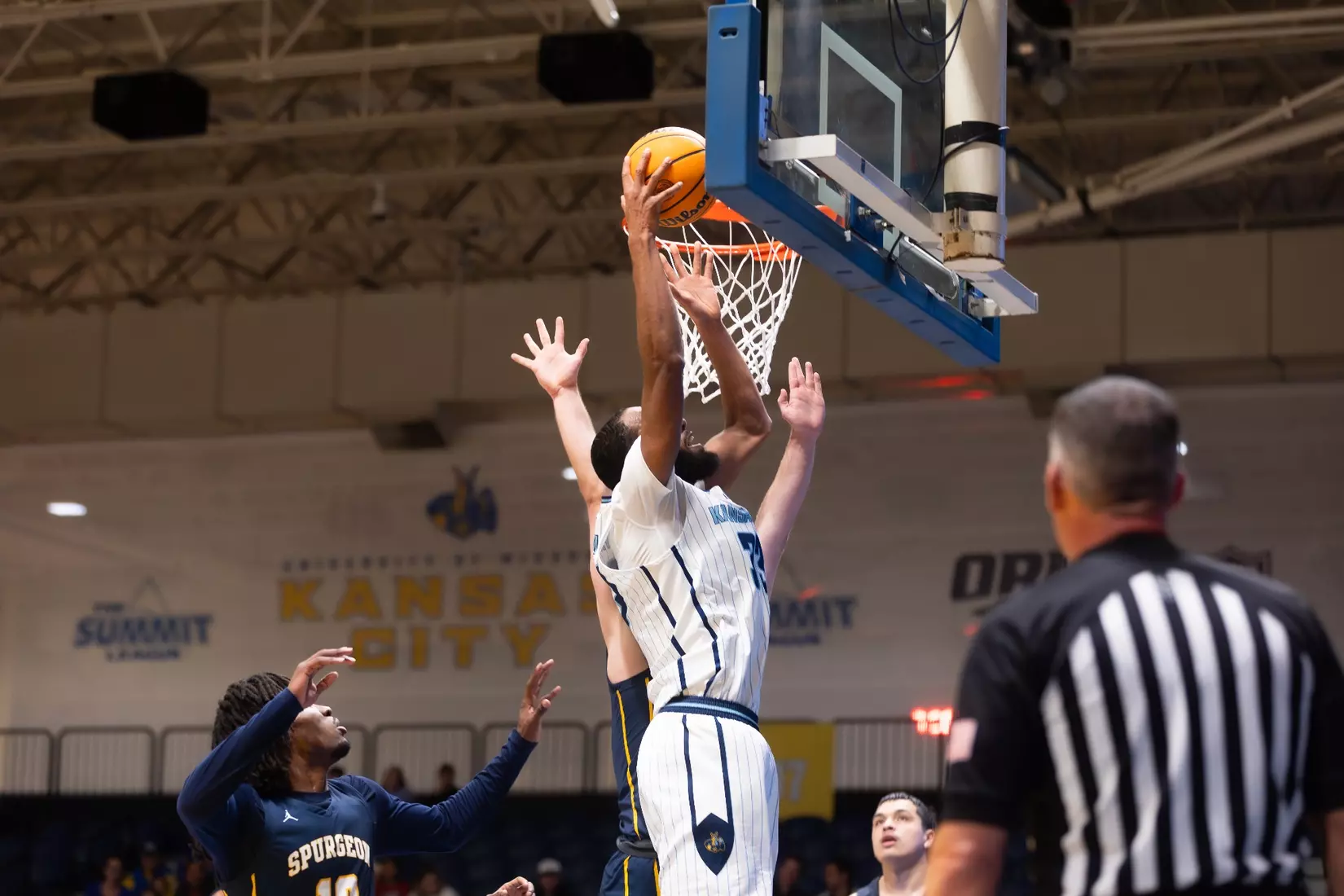Kansas City Men's Basketball took down Spurgeon 102-75 on December 13, 2025, behind 20-point performances from Kasheem Grady and Jerome Palm.
