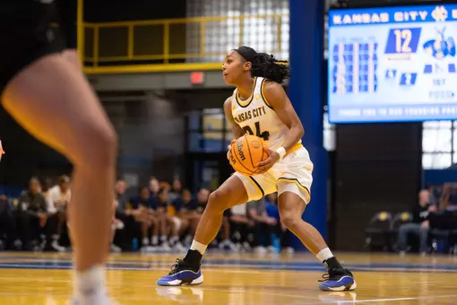 UMKC women’s basketball falls 64-58 at home to Utah Valley on Dec. 13, 2025.