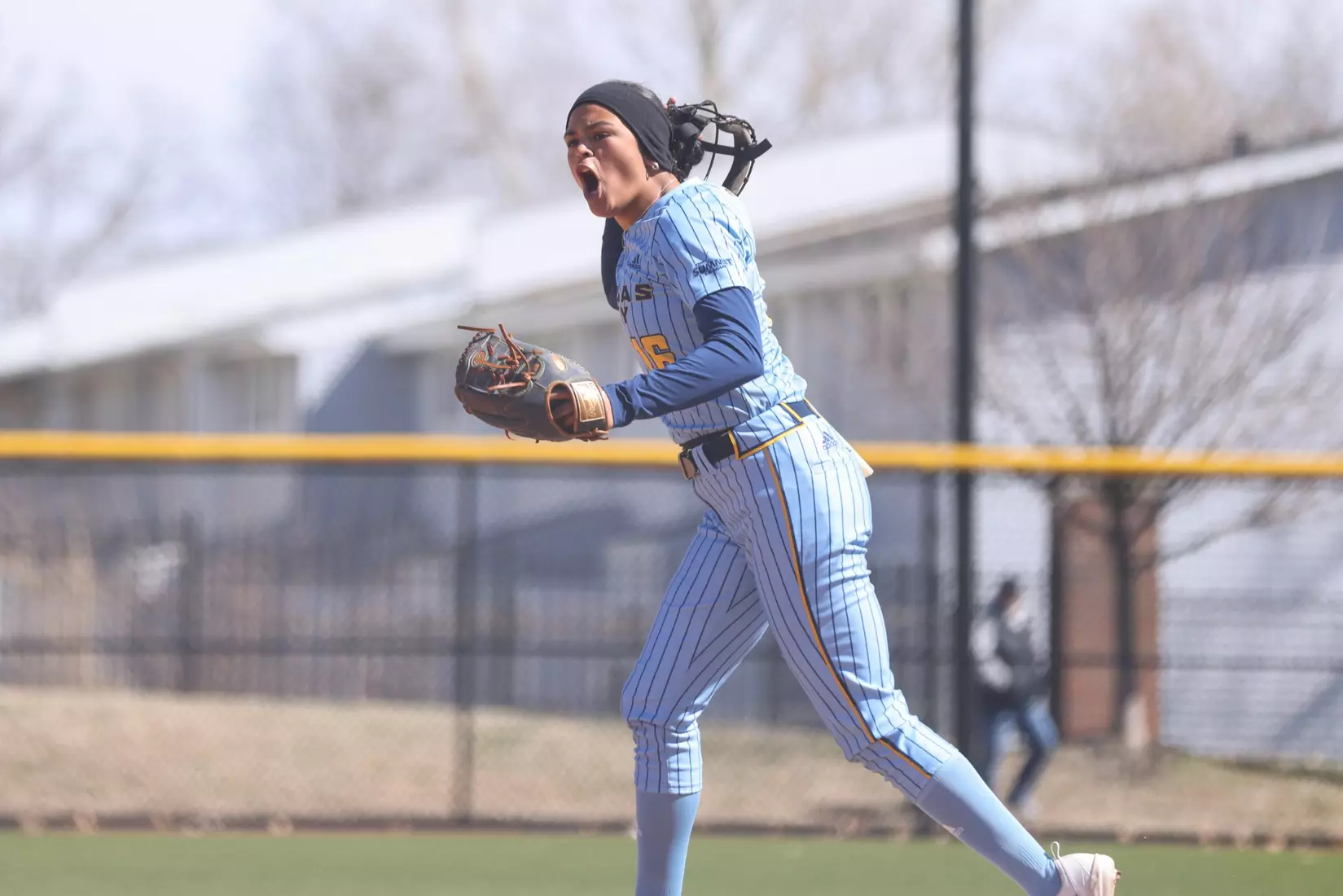 Kansas City Softball split its conference home opener with North Dakota State,  the Roos fell 9-1 (6 innings) in the first game and won the second 4-2. Hannah Burks earned the first win of her collegiate career from the circle throwing two strikeouts and holding the Bison to five hits.