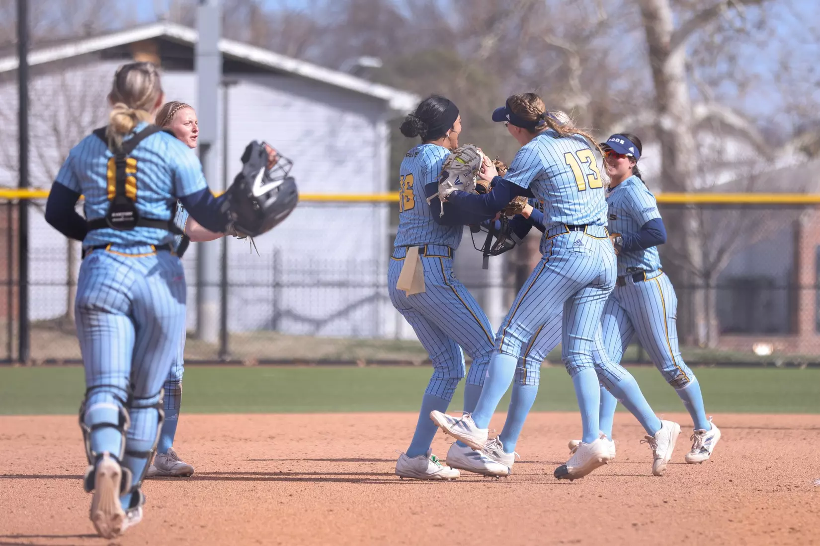 Kansas City Softball split its conference home opener with North Dakota State,  the Roos fell 9-1 (6 innings) in the first game and won the second 4-2. Hannah Burks earned the first win of her collegiate career from the circle throwing two strikeouts and holding the Bison to five hits.