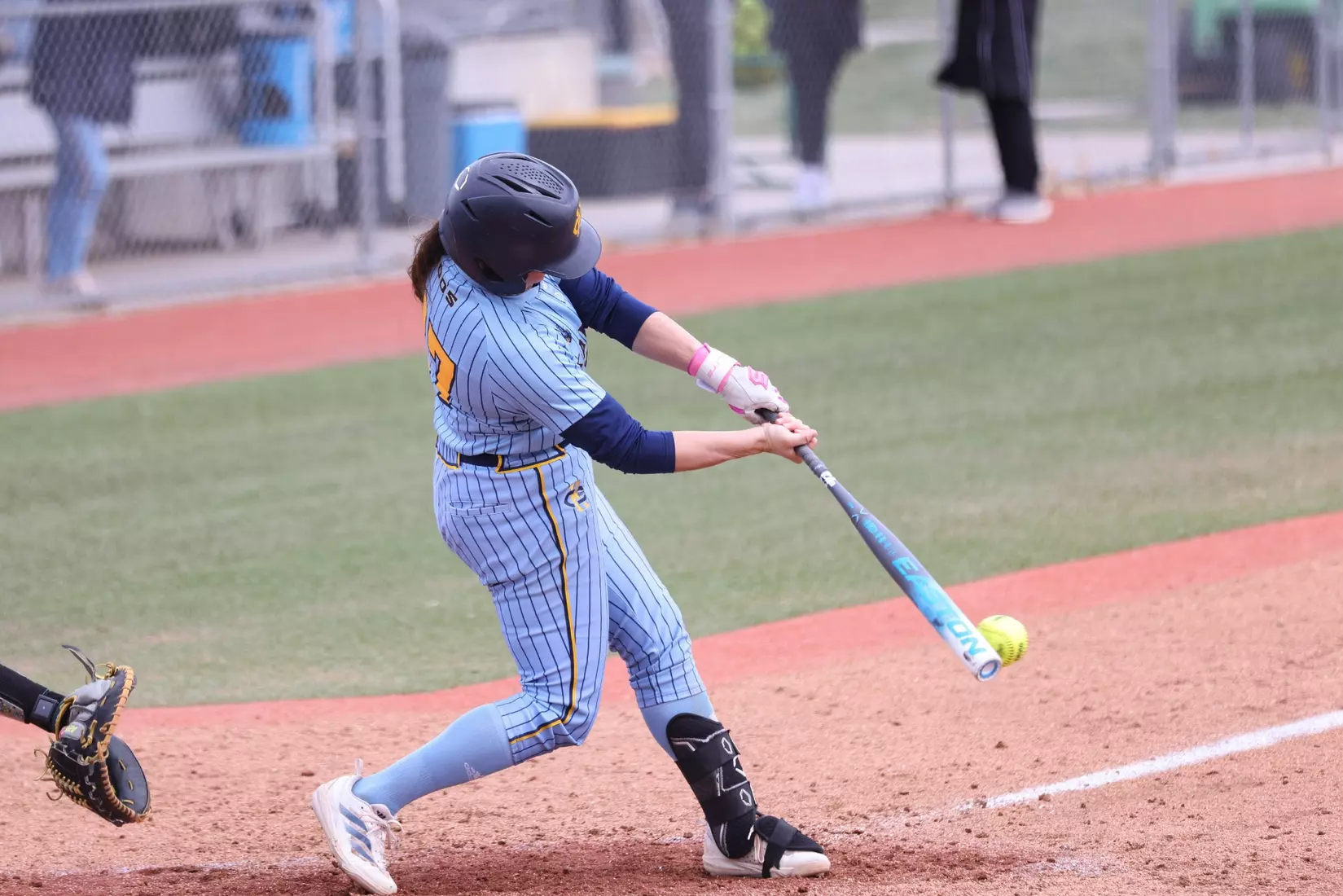 Kansas City Softball split its conference home opener with North Dakota State,  the Roos fell 9-1 (6 innings) in the first game and won the second 4-2. Hannah Burks earned the first win of her collegiate career from the circle throwing two strikeouts and holding the Bison to five hits.