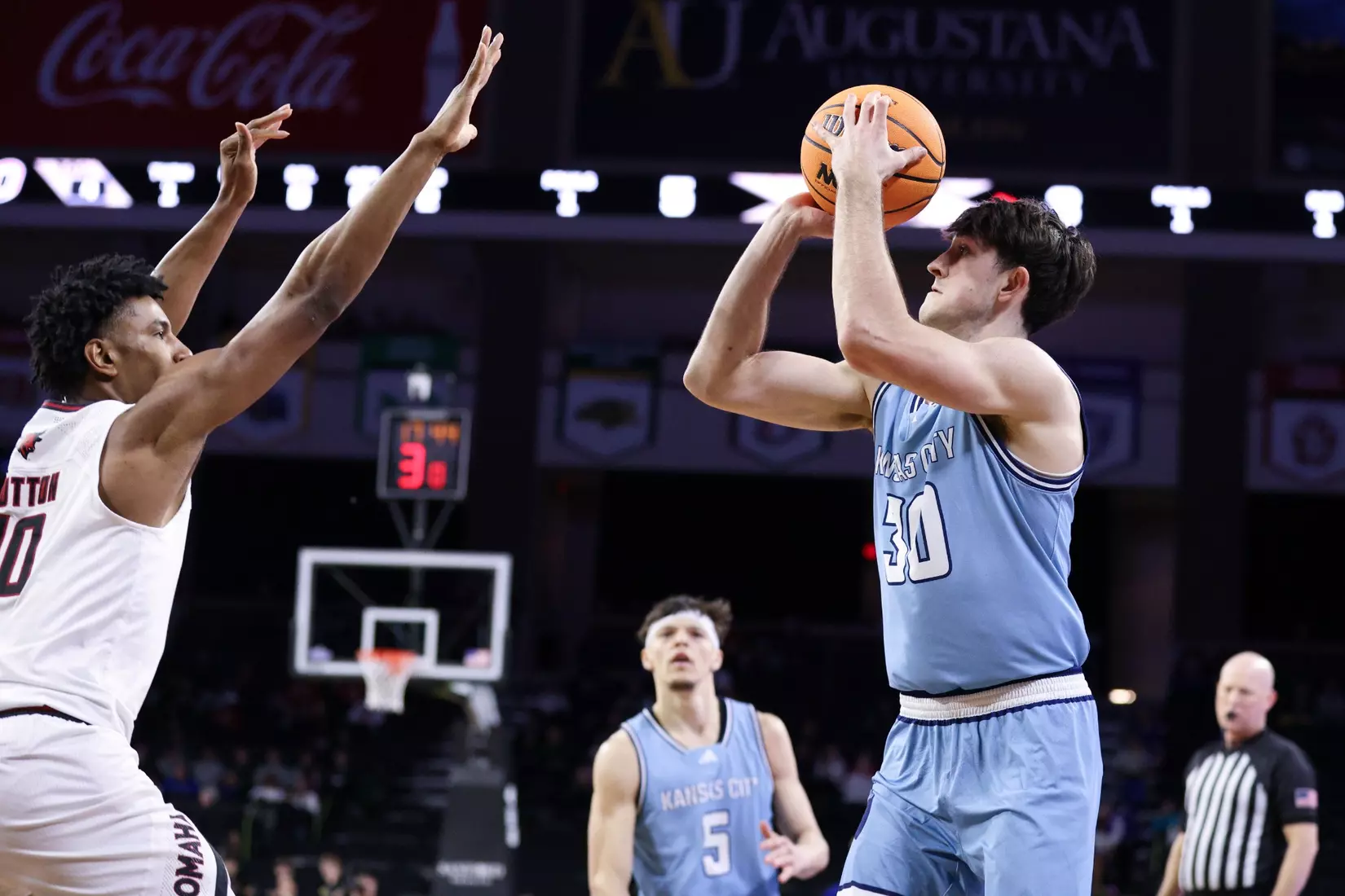 Kansas City Men's Basketball fell to #1 Omaha, 70-61 in the Quarter Finals of the Summit League Tournament. Jamar Brown went for 27 points and Melvyn Ebonkoli had a career-high tying three blocks.