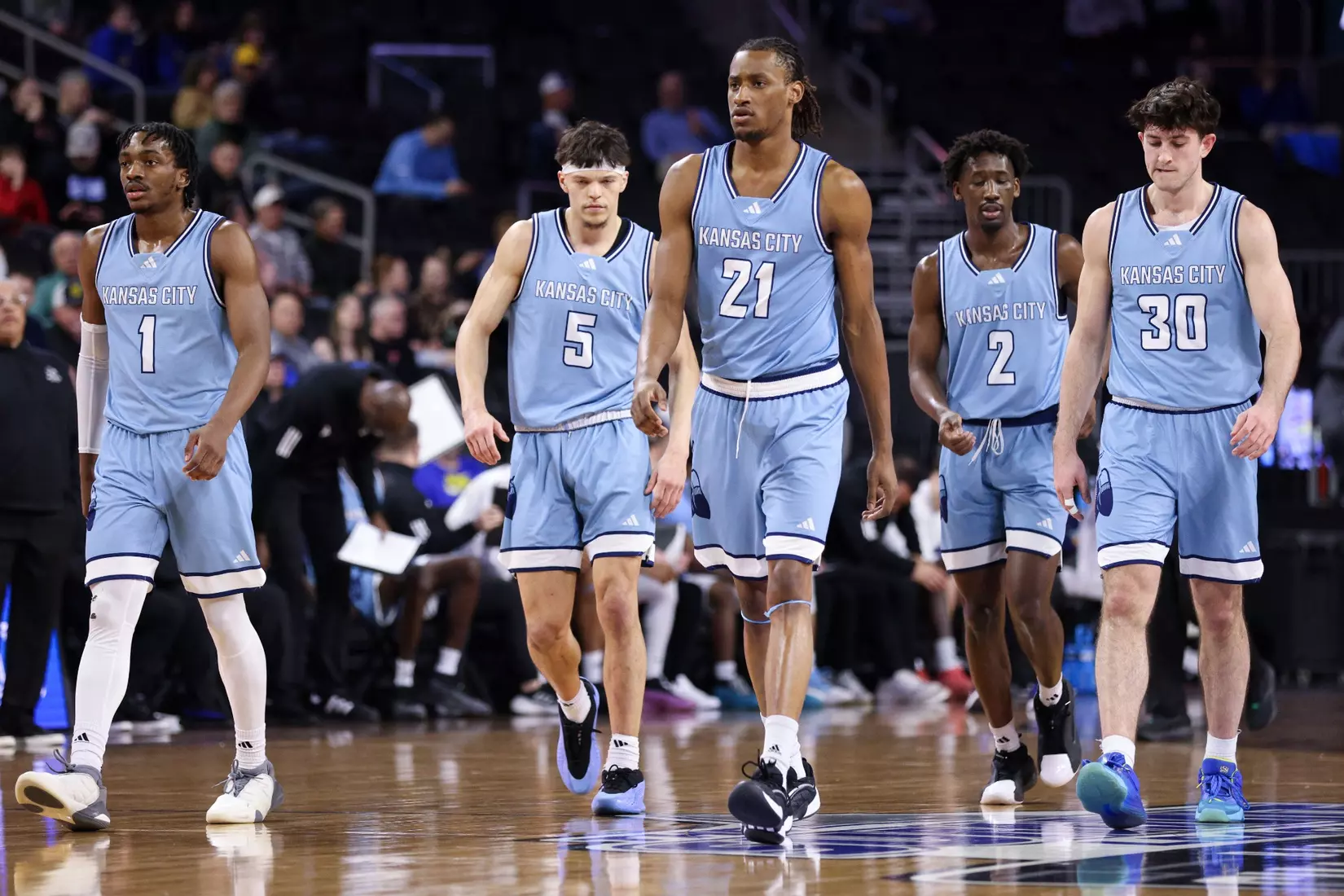 Kansas City Men's Basketball fell to #1 Omaha, 70-61 in the Quarter Finals of the Summit League Tournament. Jamar Brown went for 27 points and Melvyn Ebonkoli had a career-high tying three blocks.