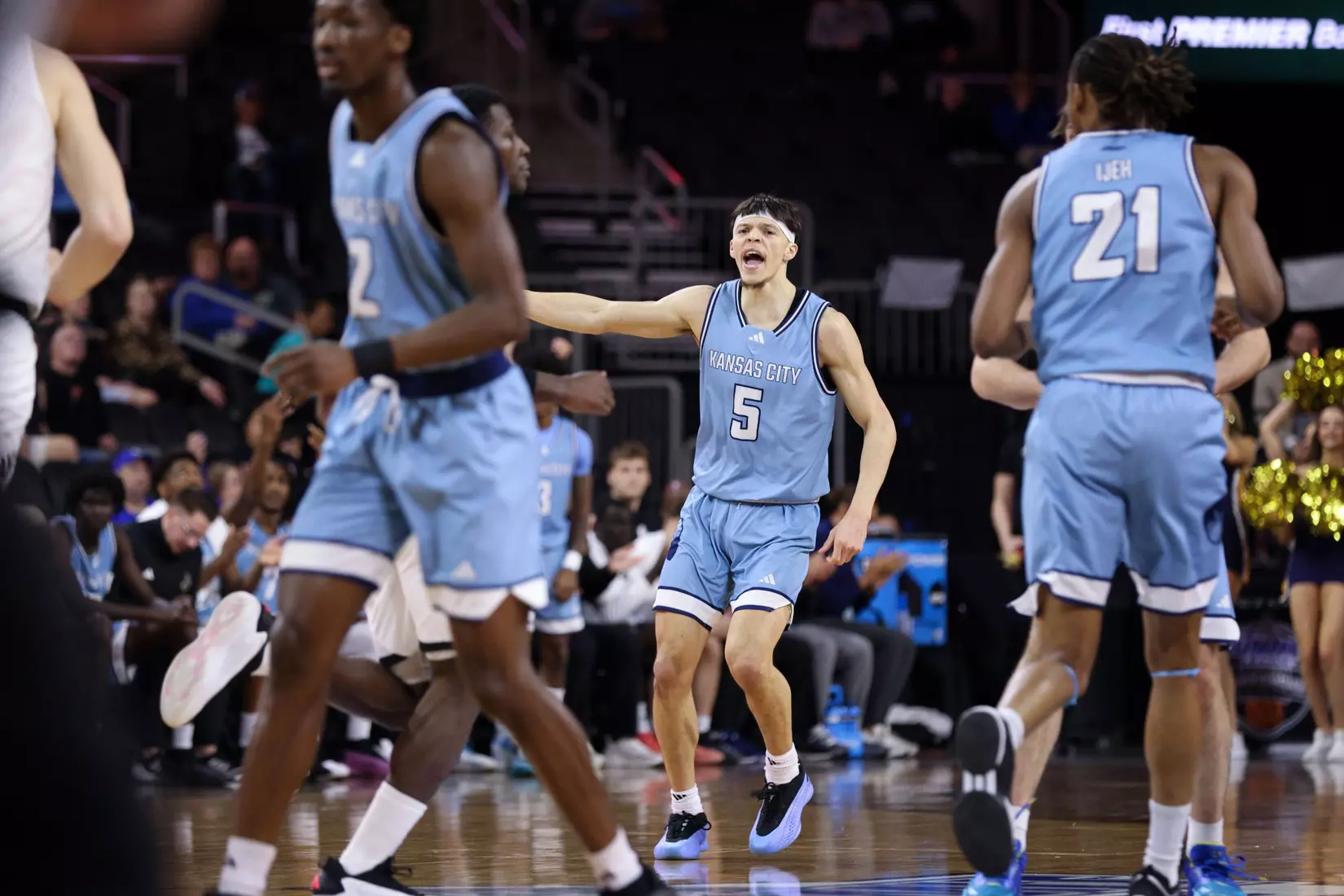 Kansas City Men's Basketball fell to #1 Omaha, 70-61 in the Quarter Finals of the Summit League Tournament. Jamar Brown went for 27 points and Melvyn Ebonkoli had a career-high tying three blocks.