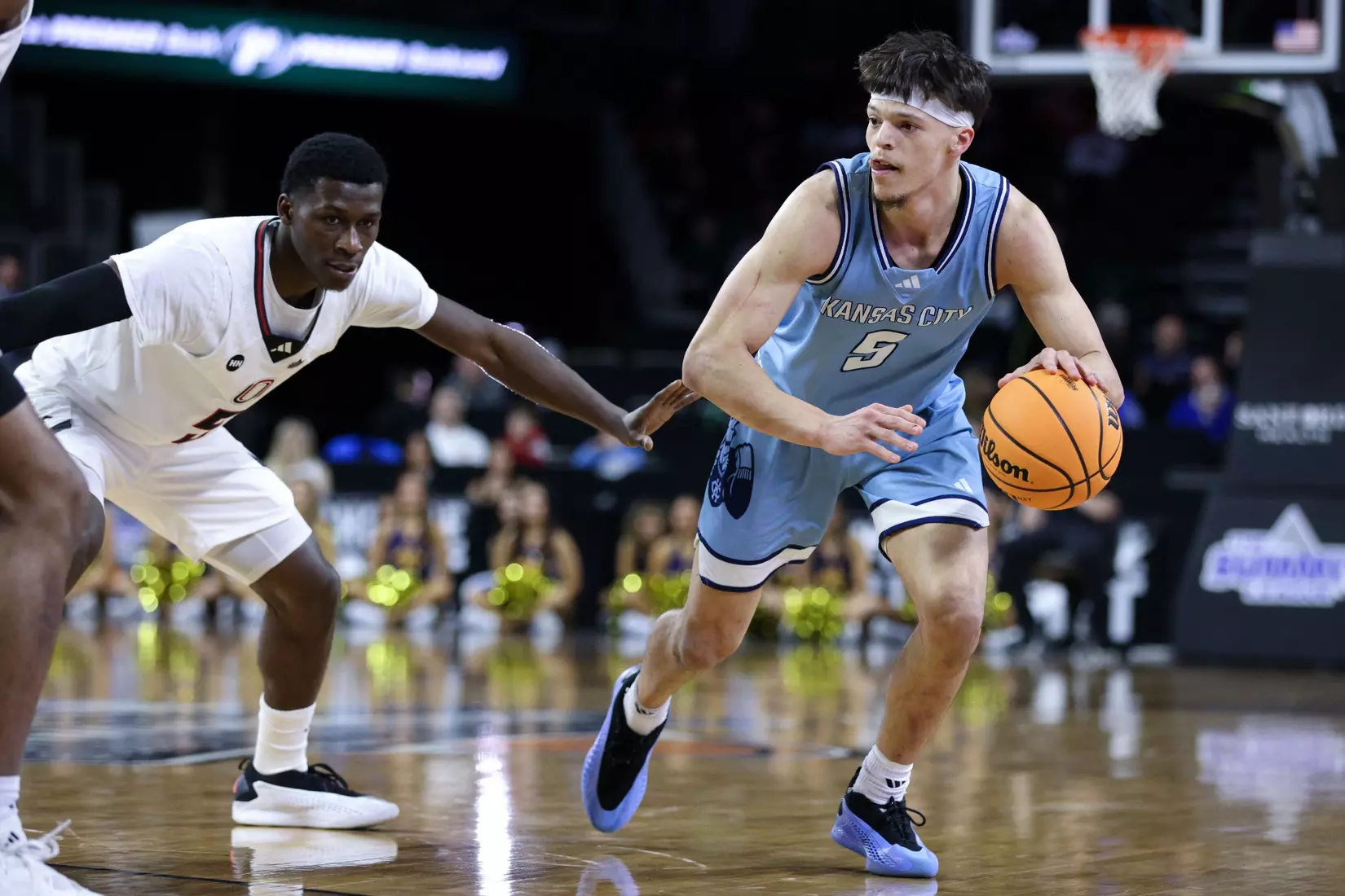 Kansas City Men's Basketball fell to #1 Omaha, 70-61 in the Quarter Finals of the Summit League Tournament. Jamar Brown went for 27 points and Melvyn Ebonkoli had a career-high tying three blocks.