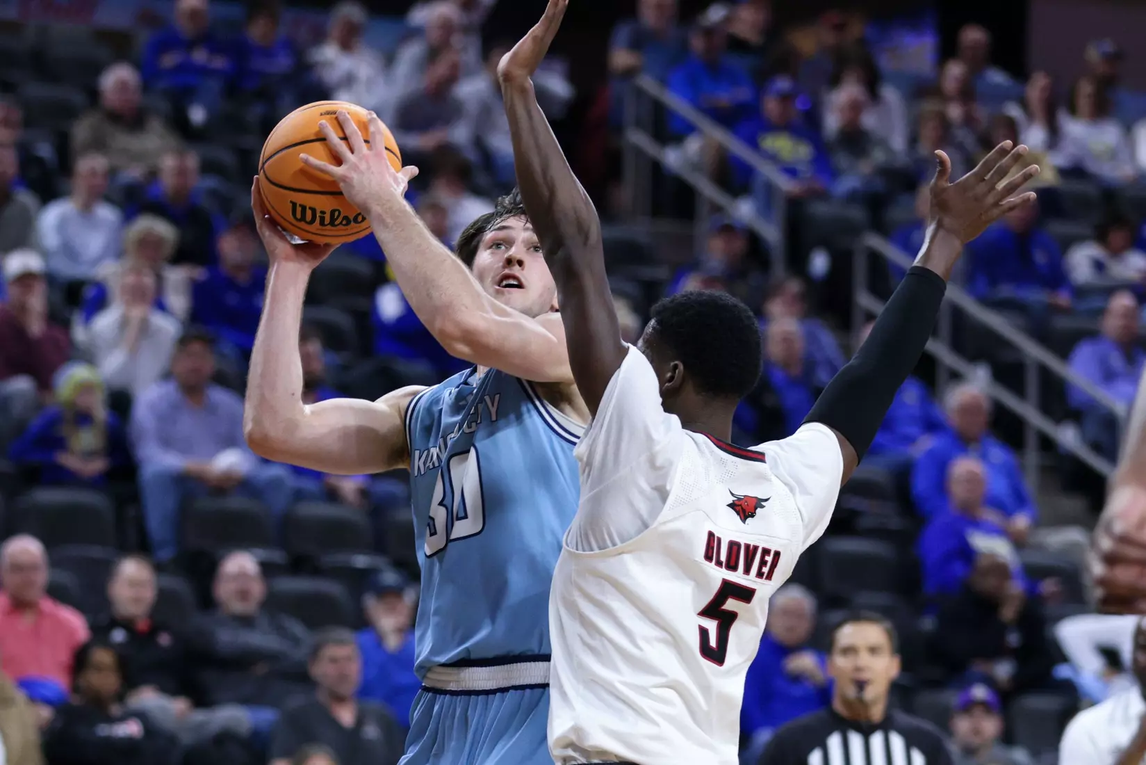 Kansas City Men's Basketball fell to #1 Omaha, 70-61 in the Quarter Finals of the Summit League Tournament. Jamar Brown went for 27 points and Melvyn Ebonkoli had a career-high tying three blocks.
