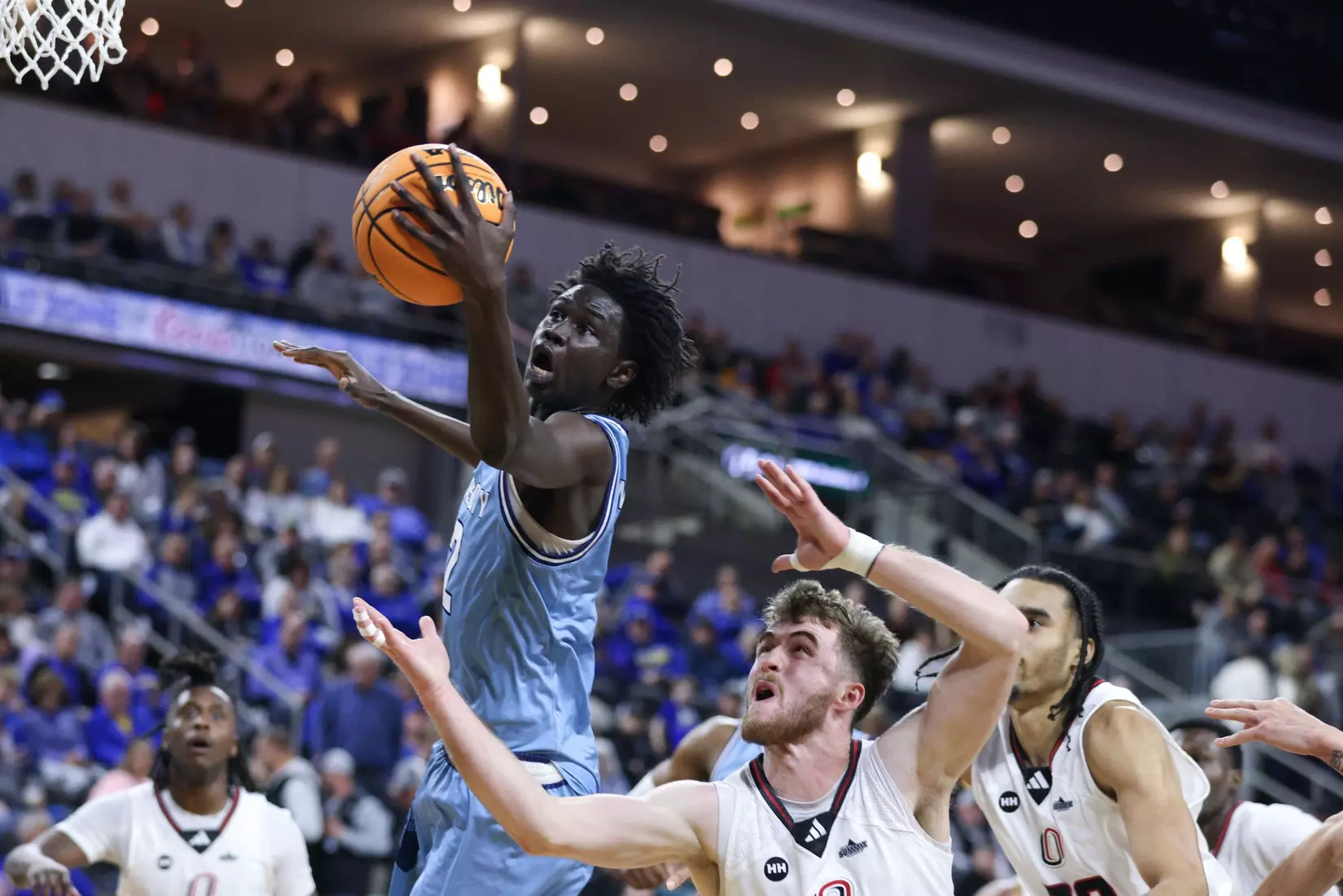Kansas City Men's Basketball fell to #1 Omaha, 70-61 in the Quarter Finals of the Summit League Tournament. Jamar Brown went for 27 points and Melvyn Ebonkoli had a career-high tying three blocks.
