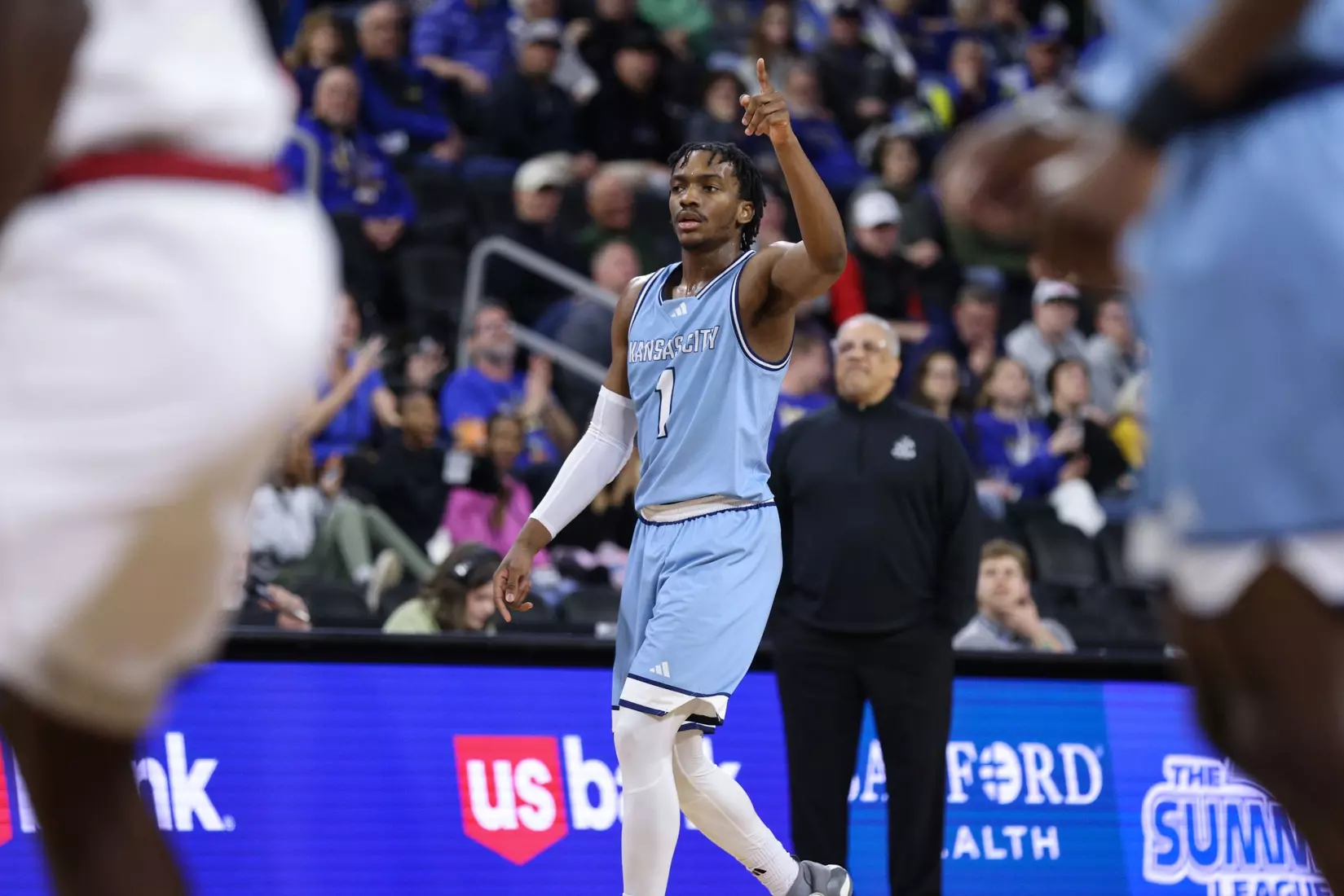 Kansas City Men's Basketball fell to #1 Omaha, 70-61 in the Quarter Finals of the Summit League Tournament. Jamar Brown went for 27 points and Melvyn Ebonkoli had a career-high tying three blocks.