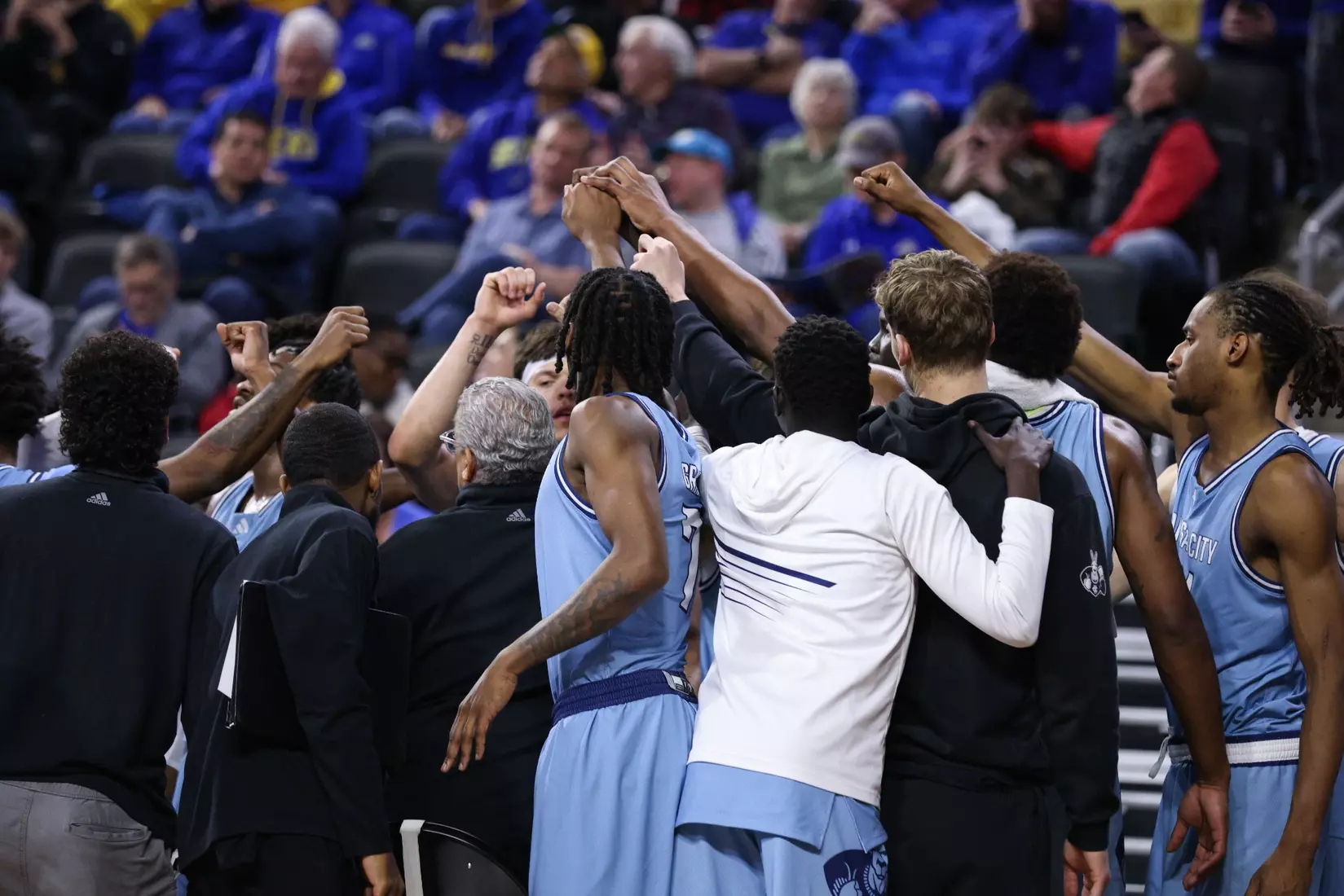 Kansas City Men's Basketball fell to #1 Omaha, 70-61 in the Quarter Finals of the Summit League Tournament. Jamar Brown went for 27 points and Melvyn Ebonkoli had a career-high tying three blocks.