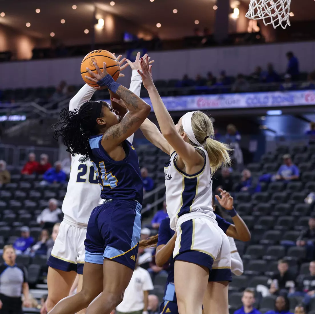 Kansas City Women's Basketball ended its season against No. 2 Oral Roberts in the Summit League Semifinals, falling 73-95. Elauni Bennett put up her second double-double of the tournament with 17 points and 13 rebounds. Alayna Contreras led the Roos from the field with 20 points.