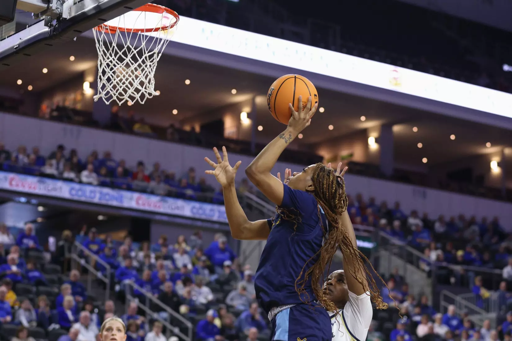 Kansas City Women's Basketball ended its season against No. 2 Oral Roberts in the Summit League Semifinals, falling 73-95. Elauni Bennett put up her second double-double of the tournament with 17 points and 13 rebounds. Alayna Contreras led the Roos from the field with 20 points.