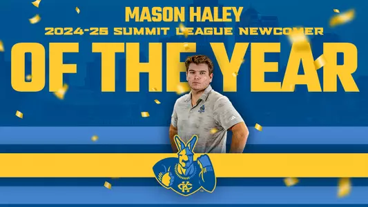 Mason Haley 2024-25 Summit League Newcomer of the Year Graphic