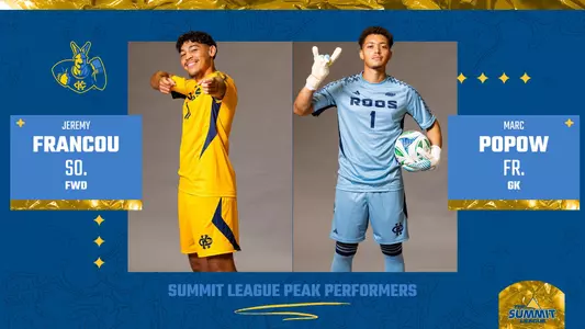 Popow and Francou Summit League Peak Performers