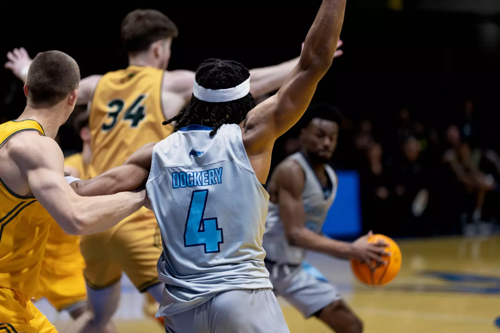 The KC Roos faced the North Dakota State University Bison in a men’s basketball matchup at the Swinney Center. The Roos worked to keep pace in a physical, high-energy game but fell 97–73. The night captured moments of effort, intensity, and resilience from the Roos on their home court.