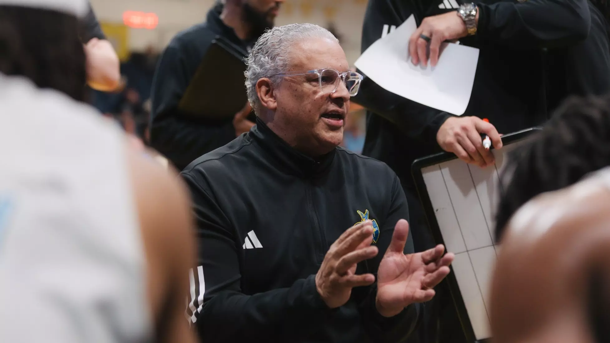 The KC Roos faced the North Dakota State University Bison in a men’s basketball matchup at the Swinney Center. The Roos worked to keep pace in a physical, high-energy game but fell 97–73. The night captured moments of effort, intensity, and resilience from the Roos on their home court.