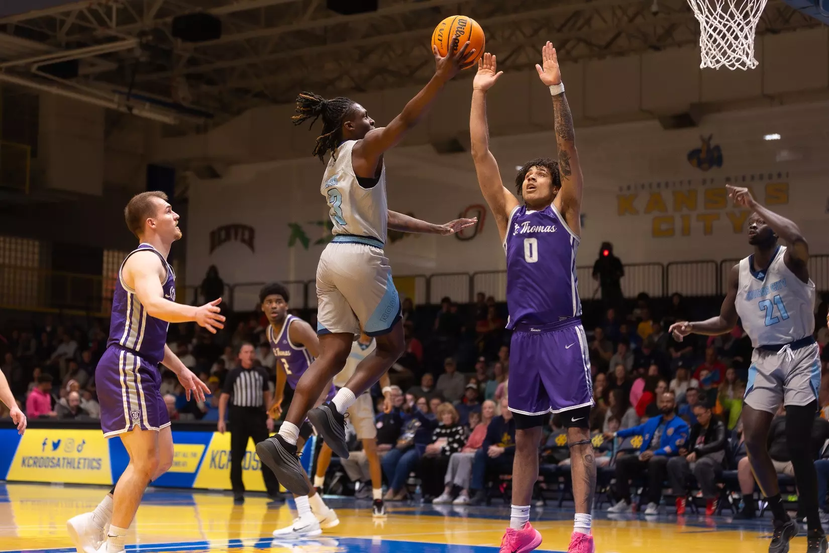 The UMKC Roos fell to the St. Thomas Tommies, 104–64, on February 14, 2026.