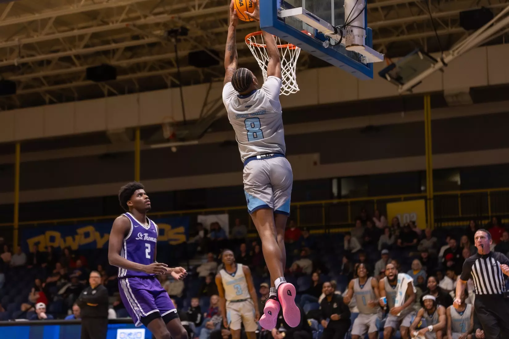 The UMKC Roos fell to the St. Thomas Tommies, 104–64, on February 14, 2026.