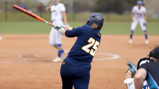 Megan Johnston goes for a base hit in the Roos' 10-4 win over South Dakota State