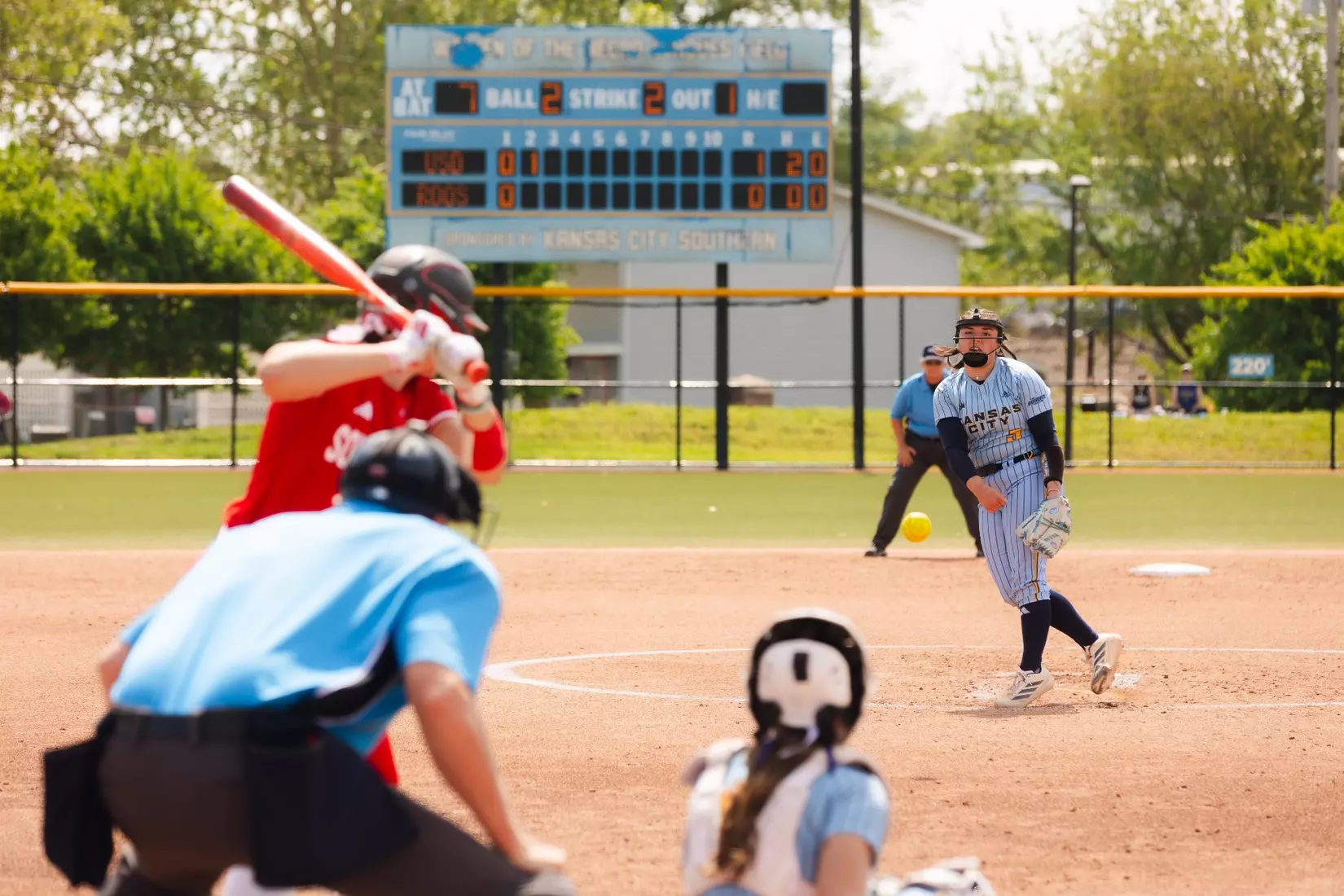 Kansas City Softball fell to South Dakota, 5-3, on April 26, 2026. The Roos completed their final home game of the regular season.