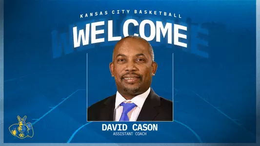 Graphic featuring a headshot of David Cason that states "Kansas City Basketball Welcomes David Cason"