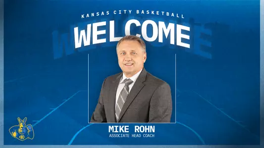 A graphic featuring a headshot of Mike Rohn that reads "Welcome Mike Rohn, Associate Head Coach"