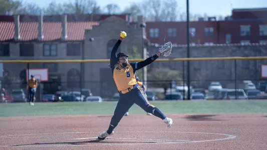 Alyssa Droge sends a pitch home in the Roos loss to Tulsa