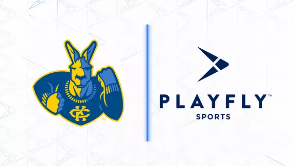 A graphic featuring a lockup of the Kansas City Athletics and Playfly logos