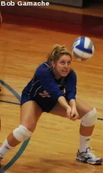 Volleyball Slips at Stonehill, Loses in Five Sets Image