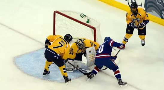 Ryan McGrath scores against Quinnipiac